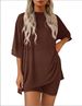 Women's Clothing Women's Loose Two Piece Suit Casual Fashion Solid Color Top And Shorts Set Short Sleeved European American Style Spring Summer_ecoleips.com