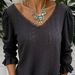 Women's Oversized Boho Shirt V-Neck Lace Trim Blouse Breathable Puff Sleeves Stylish Top (7 Colors S-XXXL)_ecoleips.com