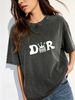 Women's Oversized Washed Shirt, Comfortable Crew Neck Daily Wear Top_ecoleips.com