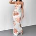 New Stylish Slim-fit Printed Lace-up Fashion Sexy Bodycon Long Dress, Fashionable European And American Women's Clothing_ecoleips.com