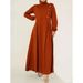 Women's Clothing Muslim Women's Spring And Autumn New Fashion Elegant Long Sleeved Solid Color Dress Long Robe_ecoleips.com