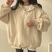 Women's Trendy Pullover Hooded Sweatshirt Long Style Korean Fashion Loose Fit Spring Autumn Winter Fleece Lining Thin Korean Style_ecoleips.com