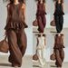 Women's Clothing Summer Women's Casual Suit Style Sleeveless Pleated Vest Wide Leg Trousers Clothing Set For Formal & Casual_ecoleips.com