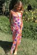 Elegant Off-Shoulder Backless Slit Maxi Dress Floral Embroidery Gold Chain Sequin Details White Pink S XL_ecoleips.com