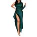 Diyun European And American Elegant Evening Asymmetrical Shoulder Slit Long Dress Women's Clothing 2025_ecoleips.com