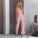 2022 Spring/Summer Cross-Border Women's Solid Color Lace Sexy Backless High-Waisted Strap Jumpsuit_ecoleips.com