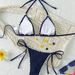 Women’s Halter Tie-Front Bikini Set – Crisscross Backless Swimsuit With Soft Padded Cups | Navy Blue | S/M/L/XL_ecoleips.com