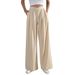 Aria Basics 2026 Autumn Winter New Cross-Border European And American Women's Commuter Style Pleated Casual Wide-Leg Loose_ecoleips.com