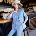 Pink Women's Professional Three Piece Business Executive Suit Vest Set British Style_ecoleips.com