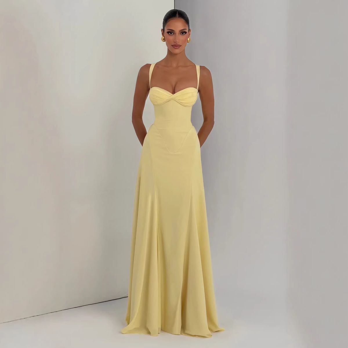 Women's Sexy Elegant Halter Belted A-Line Flowy Maxi Dress – Evening Party Gown 2026_ecoleips.com