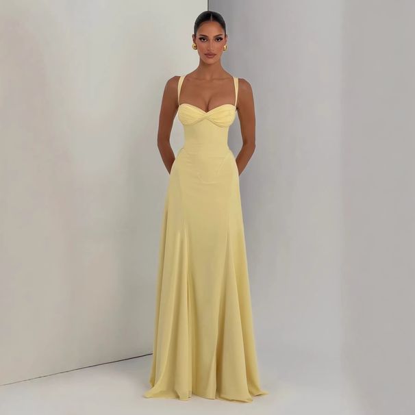 Women's Sexy Elegant Halter Belted A-Line Flowy Maxi Dress – Evening Party Gown 2026_ecoleips.com
