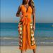 Women's Clothing Retro Deep V Printed One Piece Swimsuit Sexy Hot Spring Resort Beach Swimwear_ecoleips.com