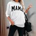Women's Clothing Large Size Sweatshirt Round Neck Letter Loose Top Female Color Pattern_ecoleips.com