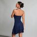 Voya Women's Spring And Summer New Style Hanging Neck Backless Short Skirt, Waist Cinching Lotus Leaf Dress_ecoleips.com
