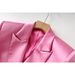 Women's Clothing Spring And Autumn Party Pink Satin Suit Jacket Hip Skirt Wear Fashionable Three Piece Suit_ecoleips.com