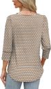 OFEEFAN Womens Tops 3/4 Sleeve With Buttons Dressy Casual Blouses Summer Outfits Beach Vacation Plus Size Spring Clothes_ecoleips.com