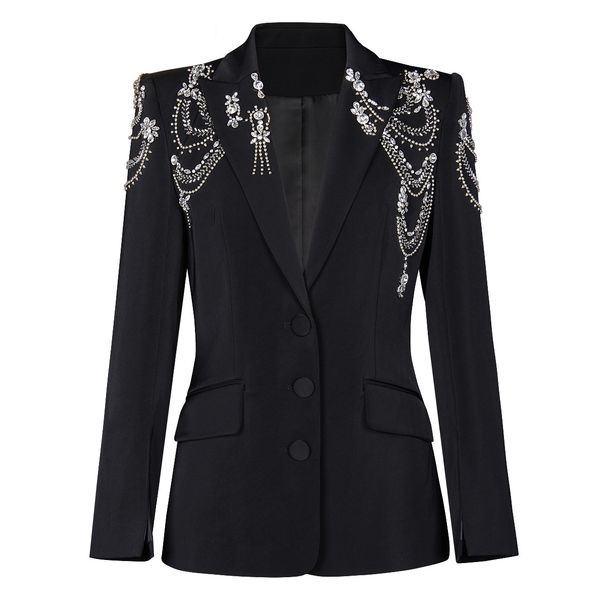 Women's Clothing Spring And Autumn New Heavy Beaded Suit Jacket Commuter Top Suit Jacket Female_ecoleips.com