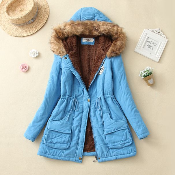 Women's Clothing Fleece-Lined Hooded Jacket With Drawstring - Cozy Winter Coat For Plus Size, Casual & Commuter Style (Multiple Colors & Sizes)_ecoleips.com