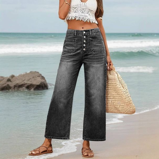 Women's Clothing Spring And Autumn New Jeans Loose Casual Versatile Simple Slim Straight Pants For Women_ecoleips.com