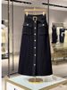 Women's Clothing Women's White High-Waisted A-Line Knit Midi Skirt Sophisticated Trendy Uniquely Beautiful Perfect For Winter_ecoleips.com