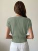 Women Lightweight Breathable Thin Vertical Rib Knit Sweater, Wrap Surplice V Neck Short Sleeve Loose Fit Slim Waist Summer Casual Knitted Top_ecoleips.com