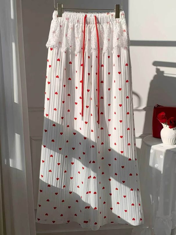 Super Stylish, Laid-back Korean-style American Lace-trimmed Wide-leg Pants For Women._ecoleips.com