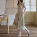 Cool Tencel Retro V-neck Plant Embroidery Suit Skirt/shirt Skirt_ecoleips.com