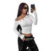 Women's Clothing Solid Color Casual Top Comfortable Everyday Wear Spring Autumn Fits True To Size_ecoleips.com