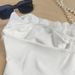 Sweet White Petal Trimmed Strapless French Retro Ruffled Top For Women Slimming Outer And Inner Wear_ecoleips.com