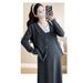 Autumn New Korean Fashion Patchwork Two-Piece Maternity Dress_ecoleips.com