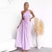 Women's Clothing Spring And Summer Elegant Pleated Dress Skirt One Shoulder Waist Hollow Dress_ecoleips.com