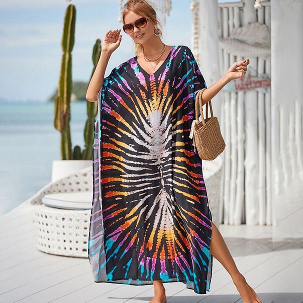 Women's Cotton Beach Cover Up Dress - Boho Chic Sun Protection Long Robe, Lightweight Bikini Wrap, Plus Size Friendly_ecoleips.com