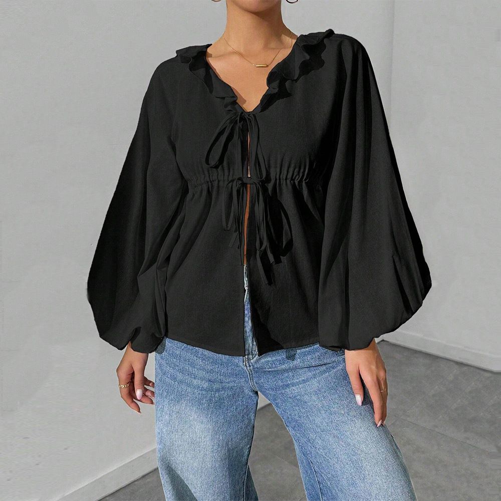 Voya Women's Simple And Intellectual Style T-Shirt, Autumn/Winter Oversized Batwing Sleeve Loose Cardigan Top_ecoleips.com