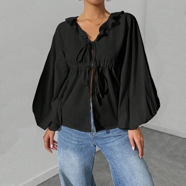 Voya Women's Simple And Intellectual Style T-Shirt, Autumn/Winter Oversized Batwing Sleeve Loose Cardigan Top_ecoleips.com