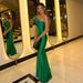 Elegant Evening Gown for Women Green Strapless Mermaid Style for Cocktail Parties Prom And Formal Events_ecoleips.com