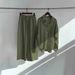 Women's Clothing Spring And Autumn Shirt Set Large Size Women High Waist Loose Wide Leg Pants Temperament Two Piece Set_ecoleips.com