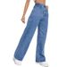 Women’s Clothing new trendy mid waist straight jeans_ecoleips.com