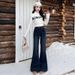 Orange Silk Women's Clothing#American-style Black And Gray Loose-fitting Flared Jeans, New Spring Design With A Trendy_ecoleips.com