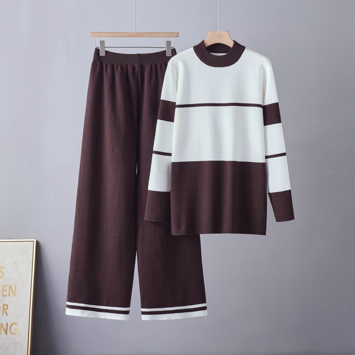 Women's Unique Color Block Knitwear round Neck Base Layer Top Spring Autumn Style in Stock Real Photos_ecoleips.com
