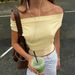 Essential Rib-Knit Camisole Top: Asymmetrical Off-Shoulder Design For Women | Soft Stretch Viscose | Casual Summer Basic In Pink & Yellow_ecoleips.com