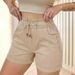 Women's High-Waisted Quick-Drying Shorts Spring/Summer Casual Bell Pocket Design Style Clothing_ecoleips.com