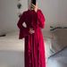 Women's Clothing Autumn New Chiffon Wood Ear Edge Stitching Chiffon Temperament Half High Collar Long Dress_ecoleips.com