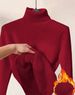 Women's High Neck Fleece-Lined Sweater - Winter Warm Soft Knit Pullover, Elegant Slim Fit, Long Sleeve Thermal Top For Fall & Winter_ecoleips.com