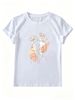 Women Crew Neck Short Sleeve T-Shirt Minimalist One Line Dual Faces Floral Abstract Graphic Casual Summer Basic Daily Top For Ladies_ecoleips.com