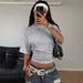 2026 Popular Cross-border Foreign Trade Summer Pleated Solid Color Round-neck Waist-cinching Slim-fit Women's_ecoleips.com