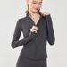 Women's Warm Fleece Lined Yoga Jacket Slim Fit Long Sleeved Zip Up Running Fitness Top For Autumn Winter_ecoleips.com