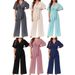 Women's Clothing Summer Women's Solid Color V Neck Jumpsuit Simple Design Short Sleeved Clothing For Ladies_ecoleips.com