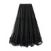 Swing Design Mesh Skirt New High Waist Slimming Puffy Skirt Drape Temperament_ecoleips.com