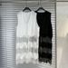 V-Neck Lace Trim Sleeveless Vest For Women, Long Layering Camisole With Floral Edging Design, Fashion Chic Tops_ecoleips.com