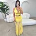 Sexy Y2K Outfit Women's 2-Piece Set: Lace-Up Crop Top + Floral 3D Skirt, Sleeveless Streetwear, Stretchy Polyester Blend, Summer Clubwear (S-XL)_ecoleips.com